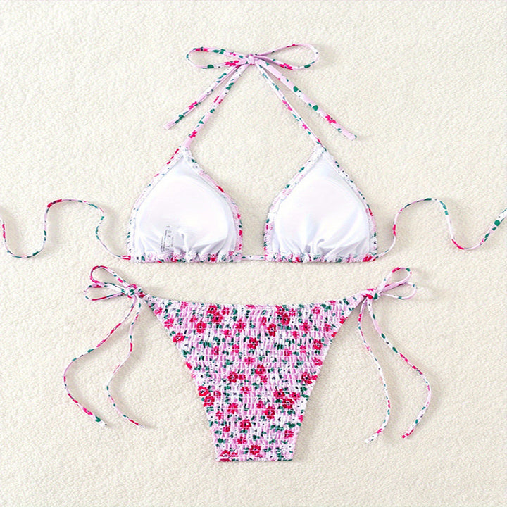 Women's Triangle Bikini with Floral Design Mune Fashion