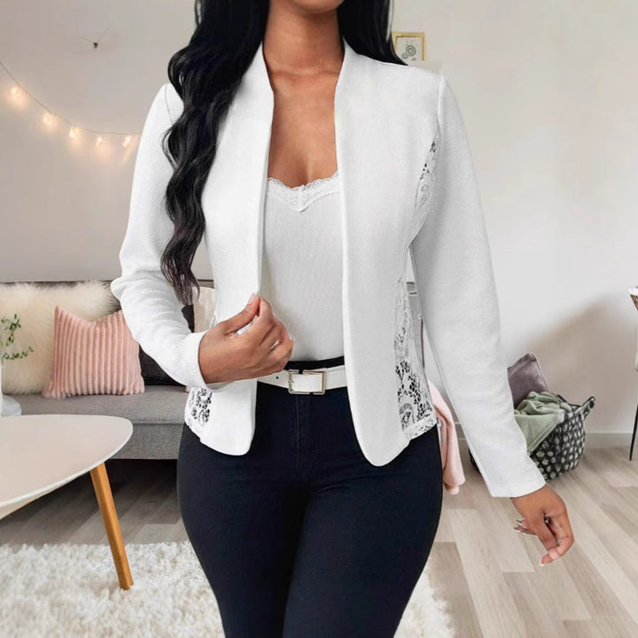 Women's Elegant Blazer Jacket with Lace Accents Mune