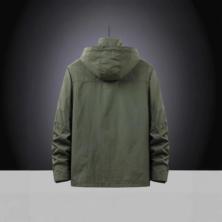 Men's multifunctional field jacket with hood collar, cargo pockets, and D-ring Mune Fashion