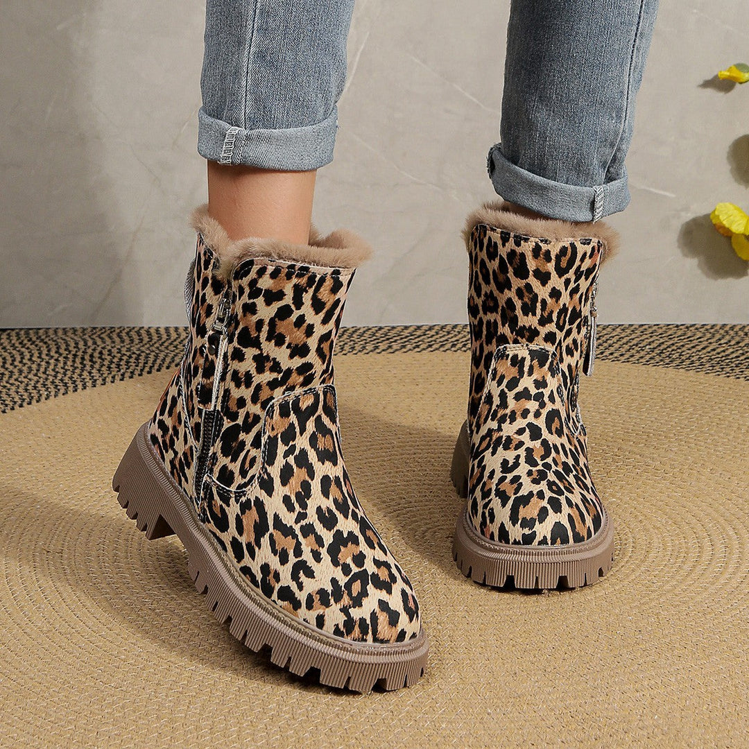 Mune | Elegant Boots With Leopard Print
