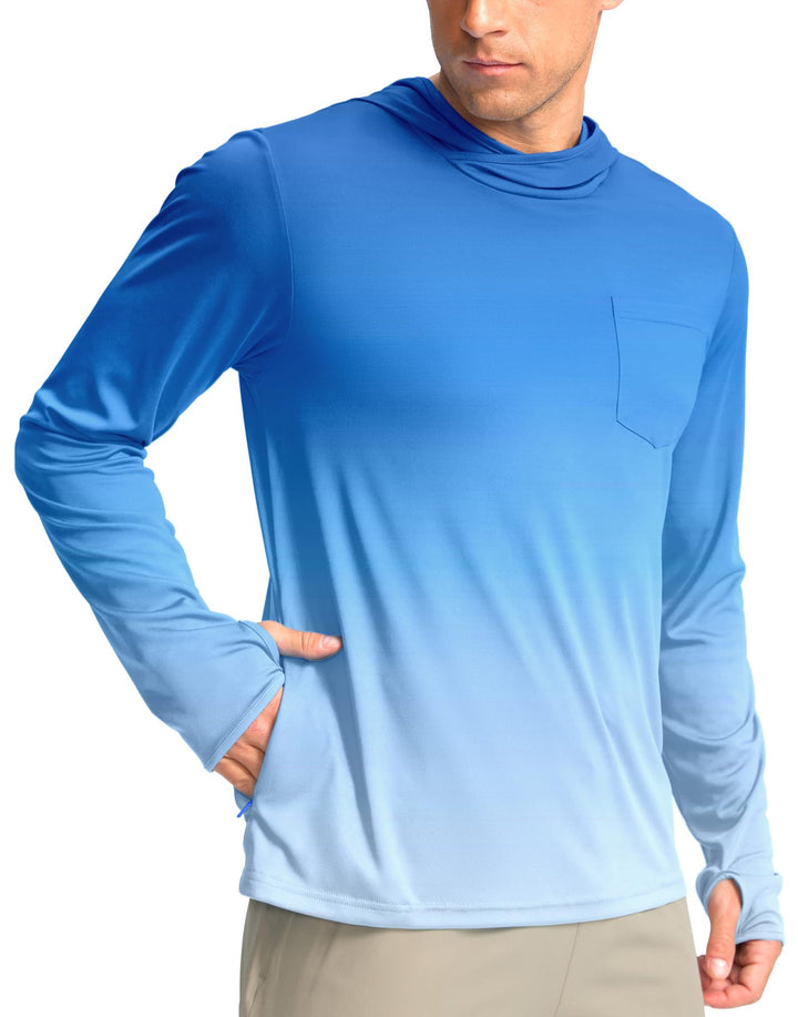 Men's functional shirt with hood and pockets