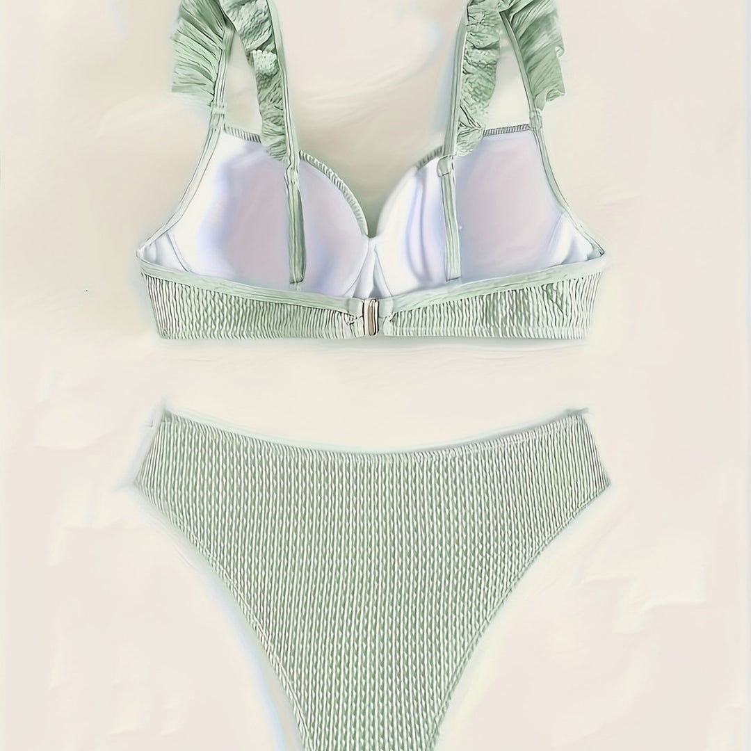 Women Bikini Set with gathered top and high-waisted bottom Mune Fashion
