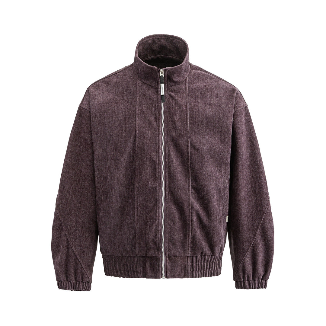 Unisex Boxy Bomber Jacket made of structured denim look with high standing collar Mune Fashion