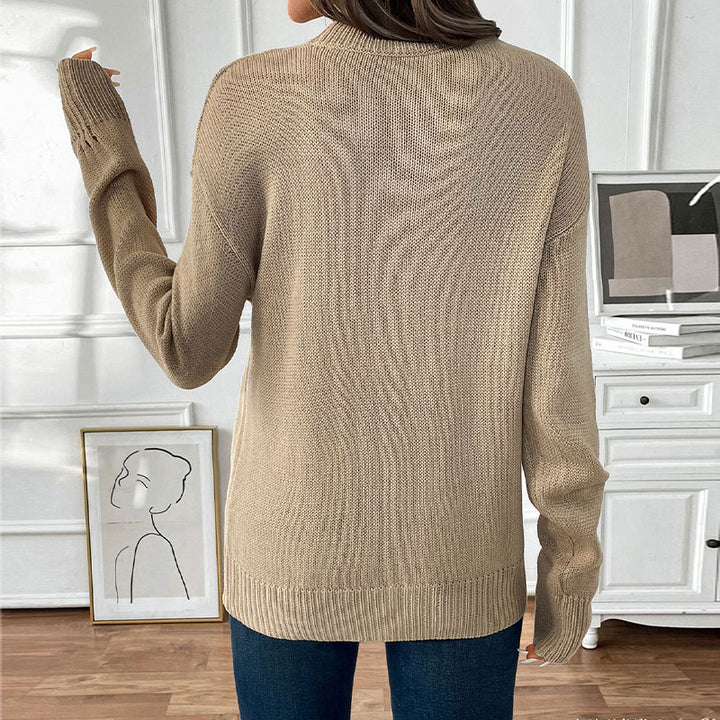 Women’s knitted sweater with cherry intarsia, round neck and casual oversized fit Mune Fashion