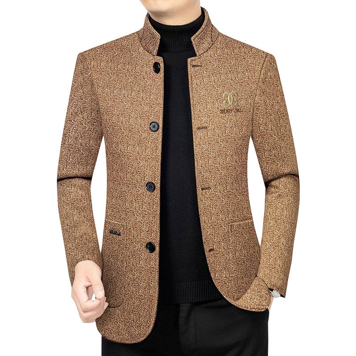 Men's Modern Stand-Up Collar Blazer in Travel Style with Padded Lining Mune Fashion