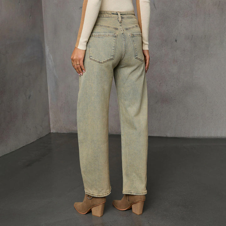 Ladies High-Waist Culotte Jeans with visible front seam Mune Fashion