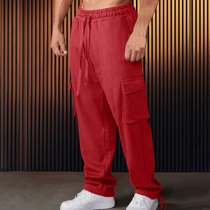 Men's cargo sweatpants in relaxed fit with large flap pockets and drawstring Mune Fashion