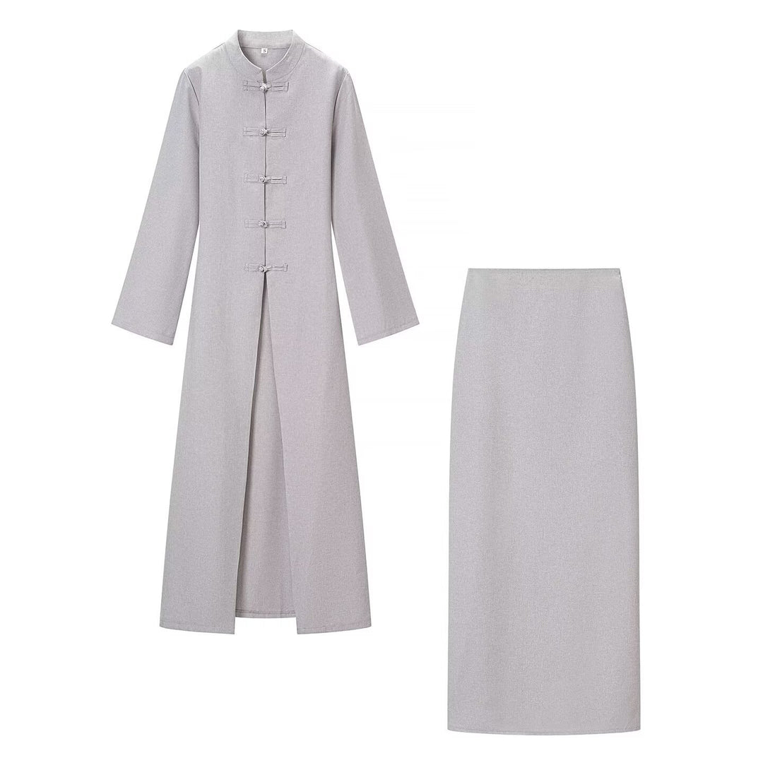 Women Coat and Skirt Set Mune Fashion