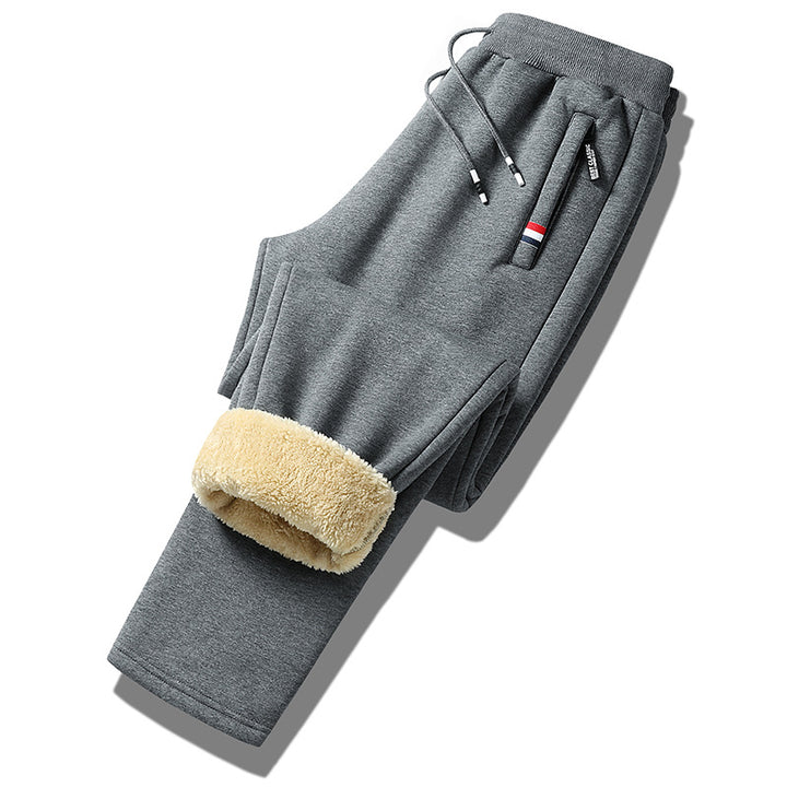 Men's fleece-lined jogging pants with teddy inner lining, drawstring, and slim cuff fit Mune Fashion