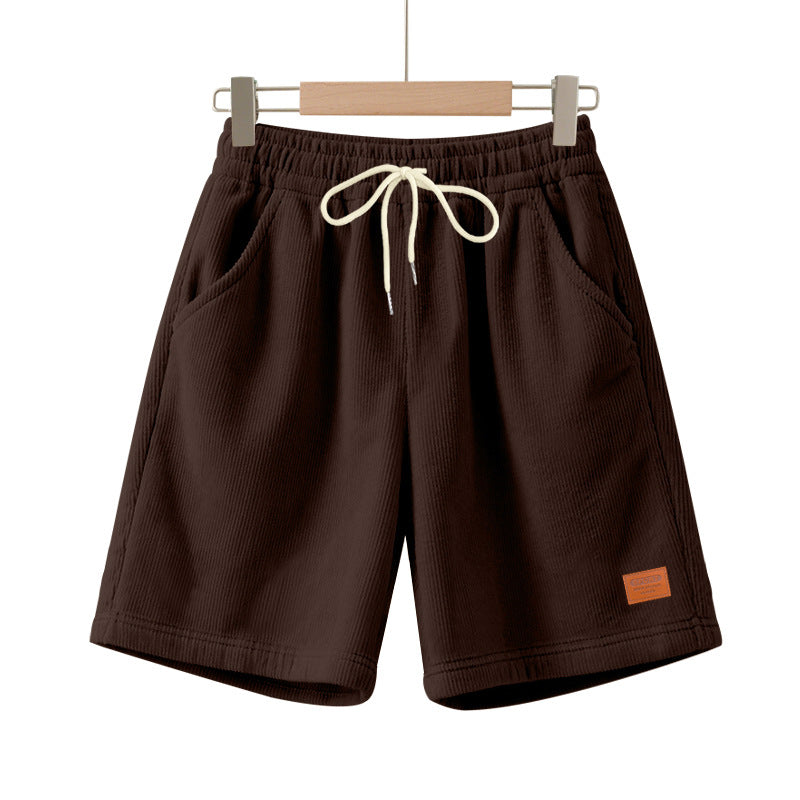 Men's casual Bermuda shorts made of finely structured cotton blend with elastic waistband and drawstring Mune Fashion