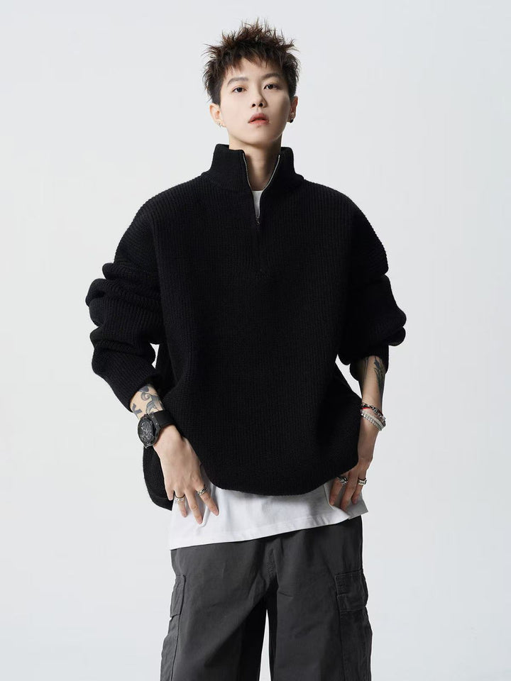 Women's Urban Oversized Sweater with Stand-up Collar Mune Fashion