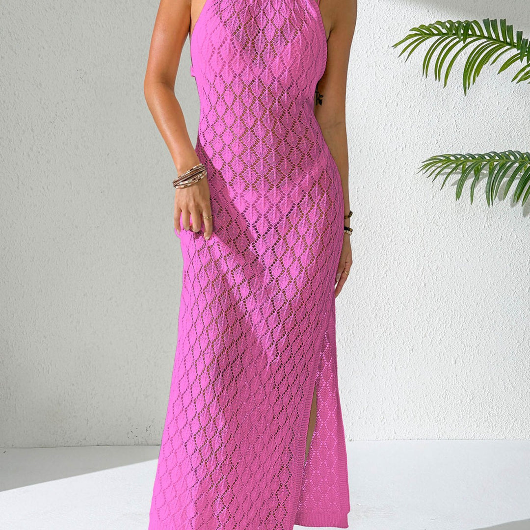 Women's crocheted maxi dress with deep V-neck Mune Fashion
