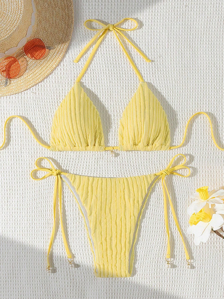 Women's Triangle Bikini with textured design and adjustable straps Mune Fashion