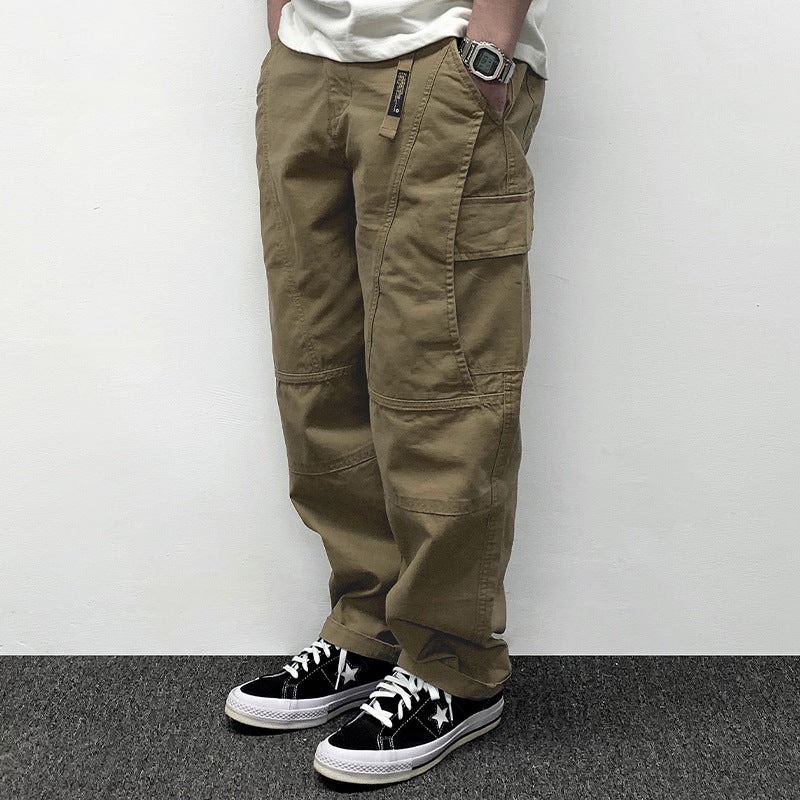 Men's Casual Baggy Cargo Pants with Knee Inserts, Multi-Pockets and Workwear Details Mune Fashion