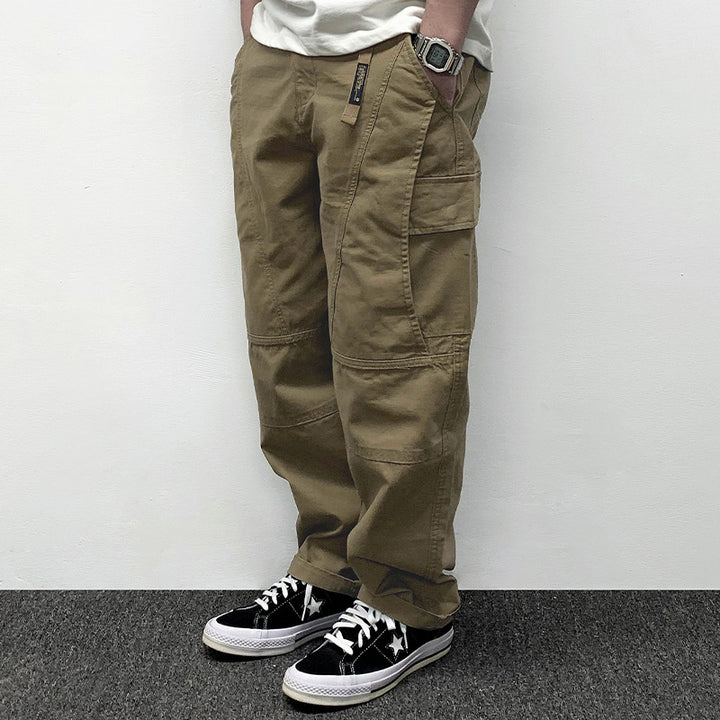 Men's Casual Baggy Cargo Pants with Knee Inserts, Multi-Pockets and Workwear Details Mune Fashion