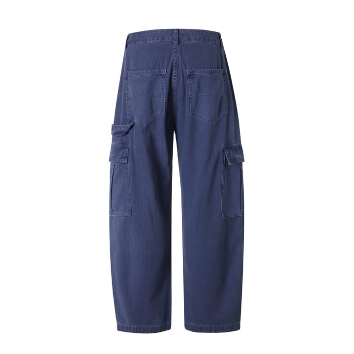 Men's soft canvas cargo pants with multiple flap pockets and elastic ankle cuffs Mune Fashion