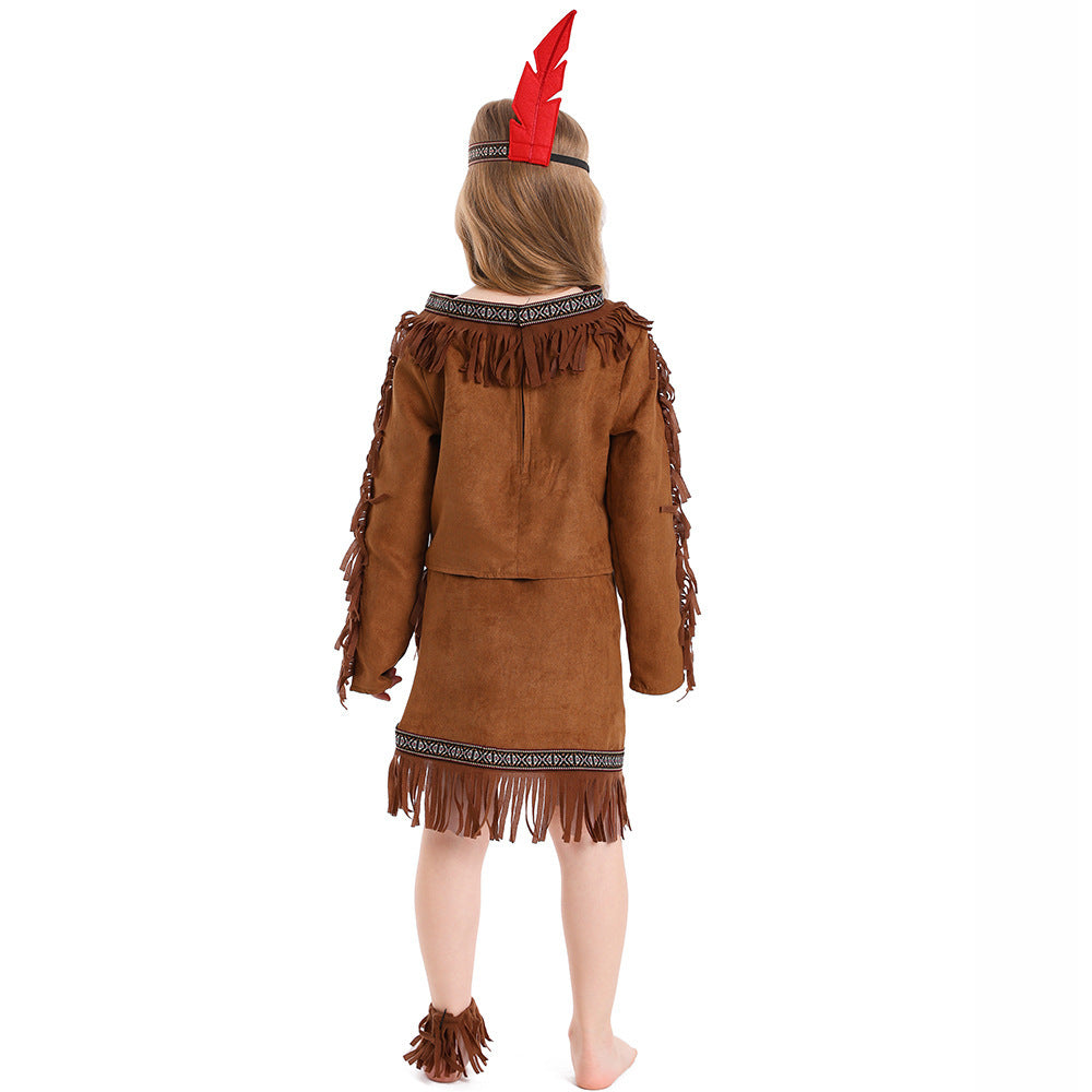 Girl Indian costume with fringes and embellished details Mune Fashion