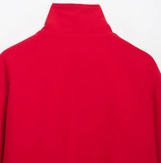 Women’s short-cut boxy blouson with high stand-up collar and dropped shoulders Mune Fashion