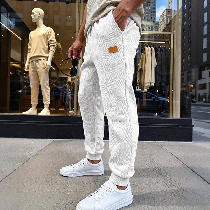 Men's quilted joggers with geometric texture pattern Mune Fashion
