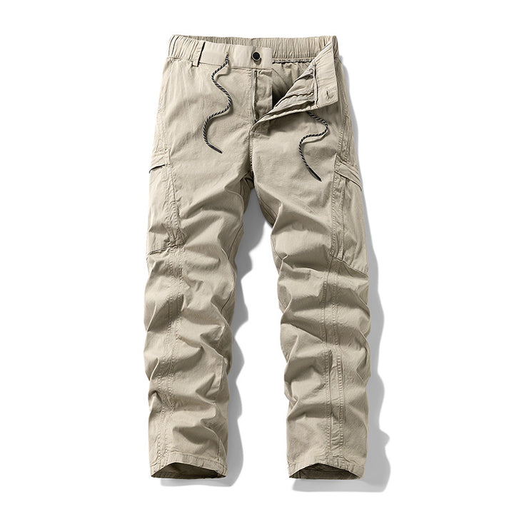 Men's Stretch Utility Cargo Pants with Elastic Waistband and Multiple Pockets Mune Fashion