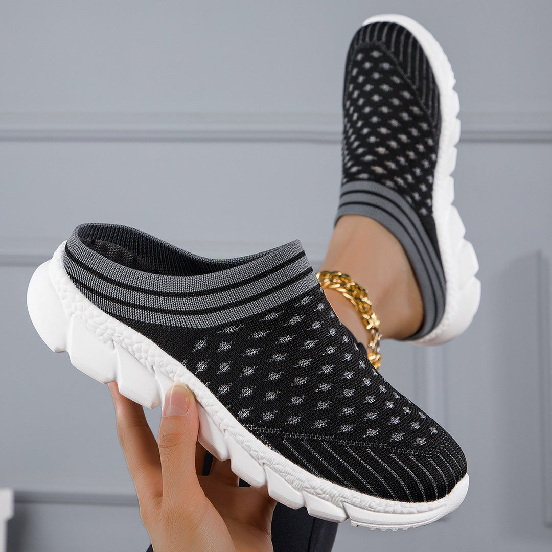 Women's nano sock-like comfort slippers with point-elastic knitted upper, segmented cushioning sole, and soft comfort insole Mune Fashion