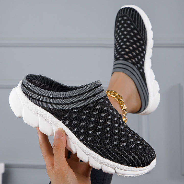 Women's nano sock-like comfort slippers with point-elastic knitted upper, segmented cushioning sole, and soft comfort insole Mune Fashion