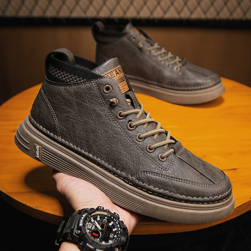 Women High Sneakers made of genuine leather with a sturdy profile and cushioned sole Mune Fashion