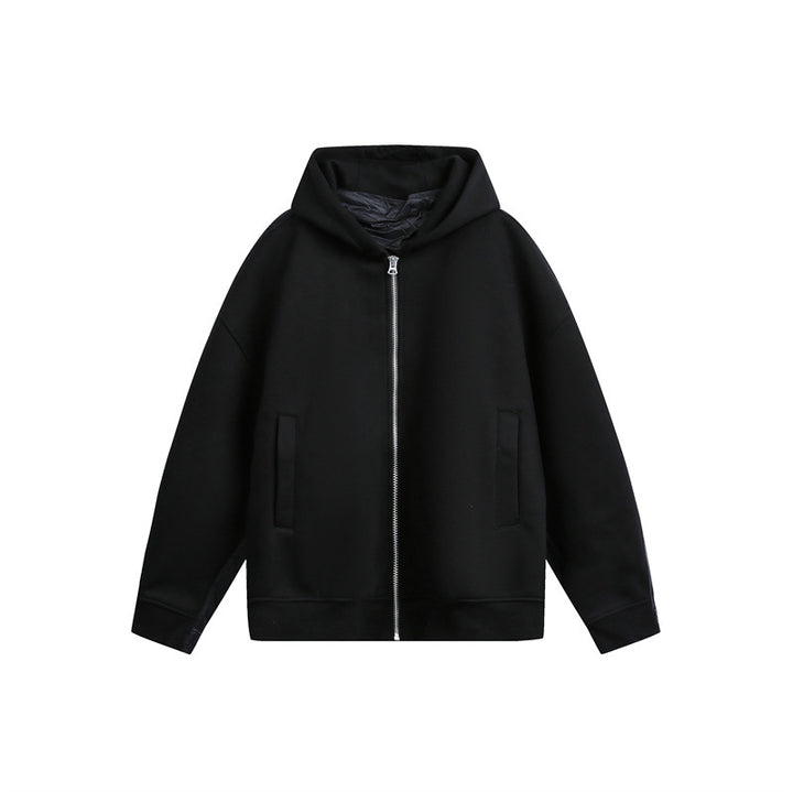 Unisex Oversize Hooded Sweat Jacket with Zipper, Side Pockets and Lined Hood Mune Fashion