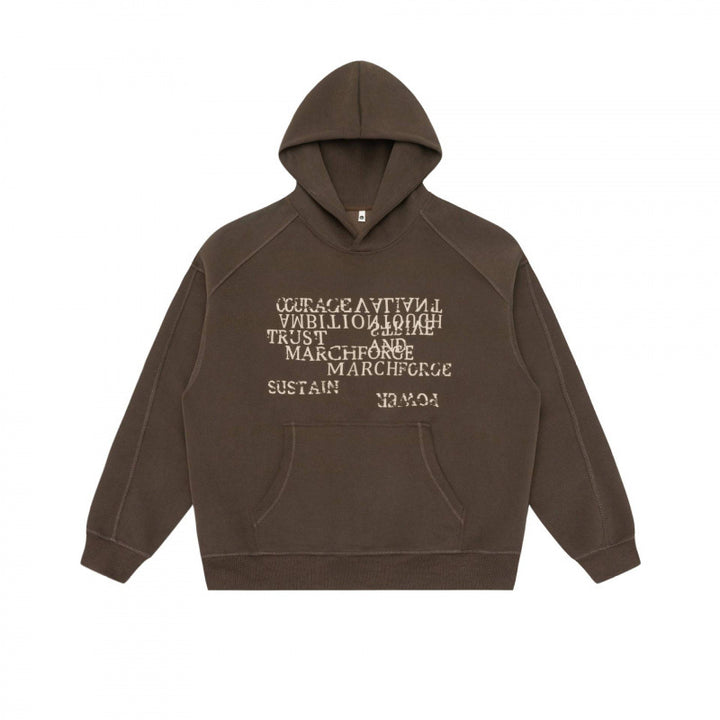 Unisex Oversize Hoodie with typographic Mirror Print, kangaroo pocket and raglan sleeves Mune Fashion