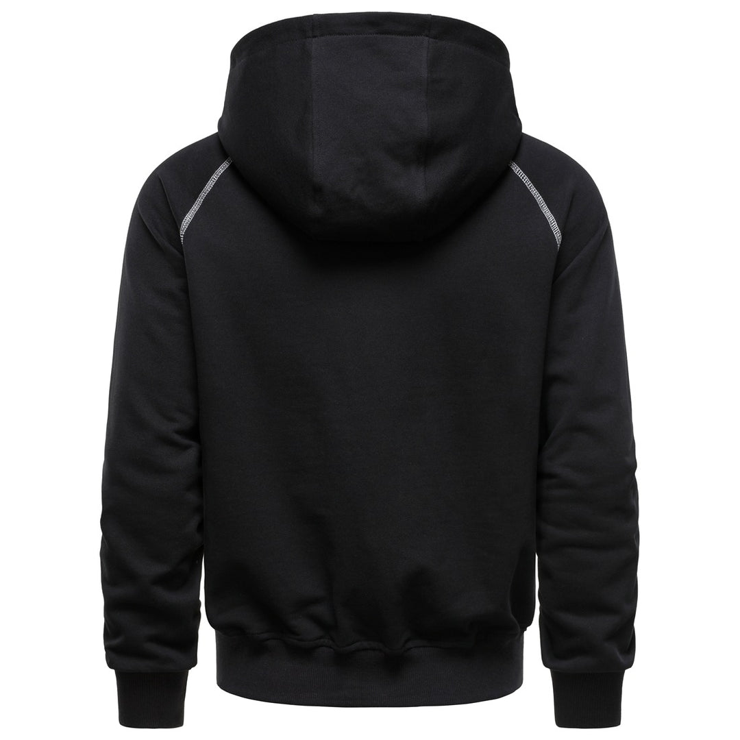 Men's hoodie zip jacket in sporty raglan style with contrast seams and ribbed cuffs Mune Fashion