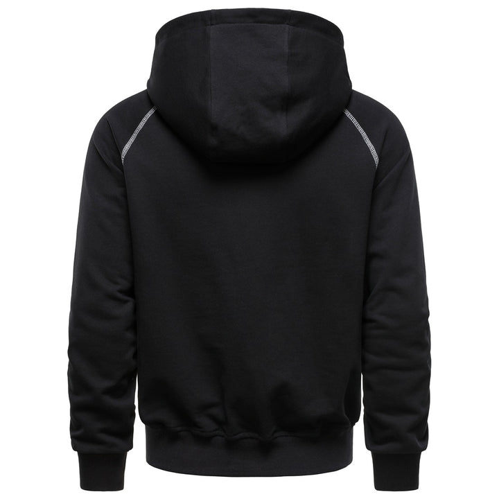Men's hoodie zip jacket in sporty raglan style with contrast seams and ribbed cuffs Mune Fashion