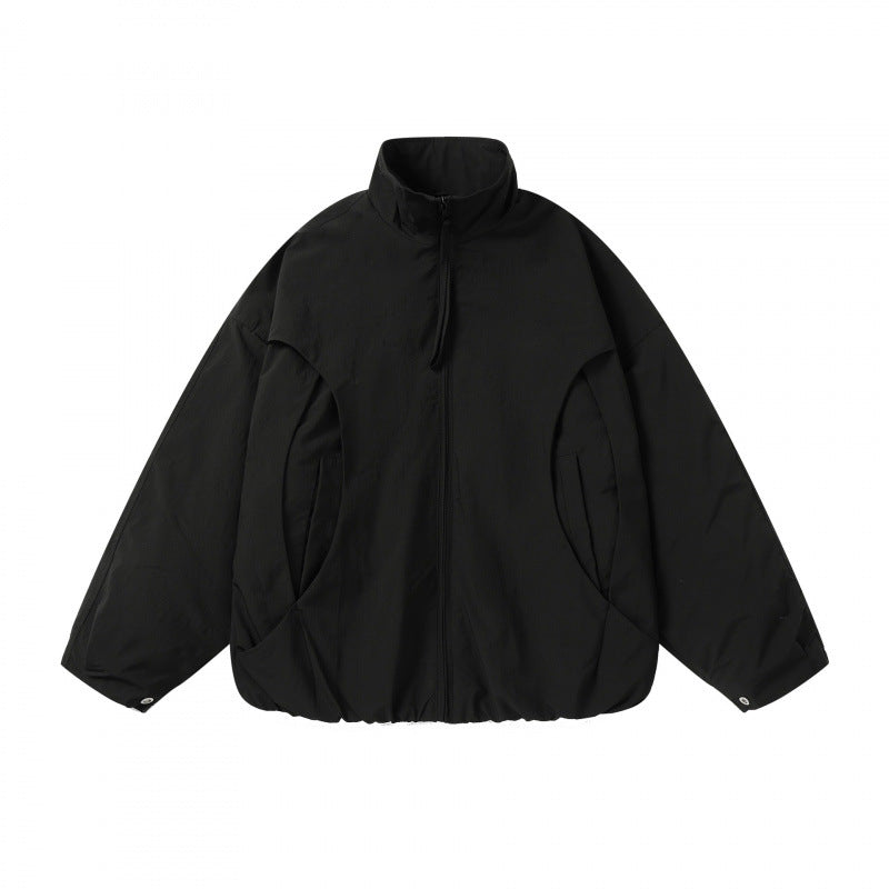 Unisex Lightweight technical blouson with stand-up collar, full-length zipper and drawstring hem Mune Fashion