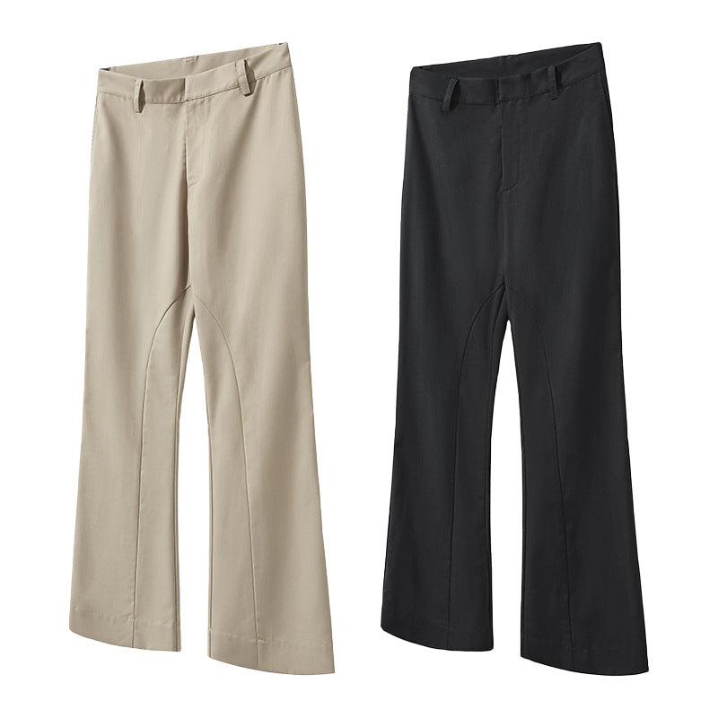 Men's Wide Pleated Trousers with Wide Leg and Belt Loops Mune Fashion