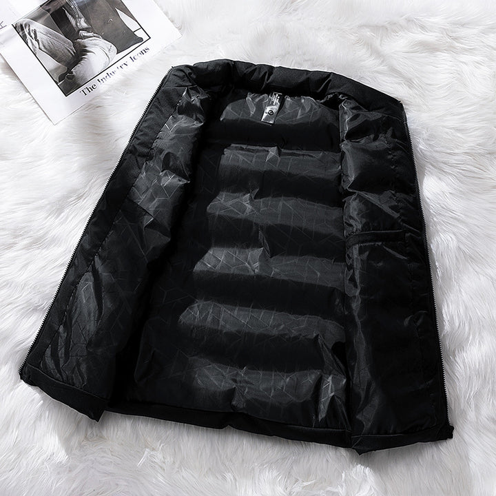 Men's Padded Quilted Vest with Stand Collar and Windproof Thermal Insulation Mune Fashion