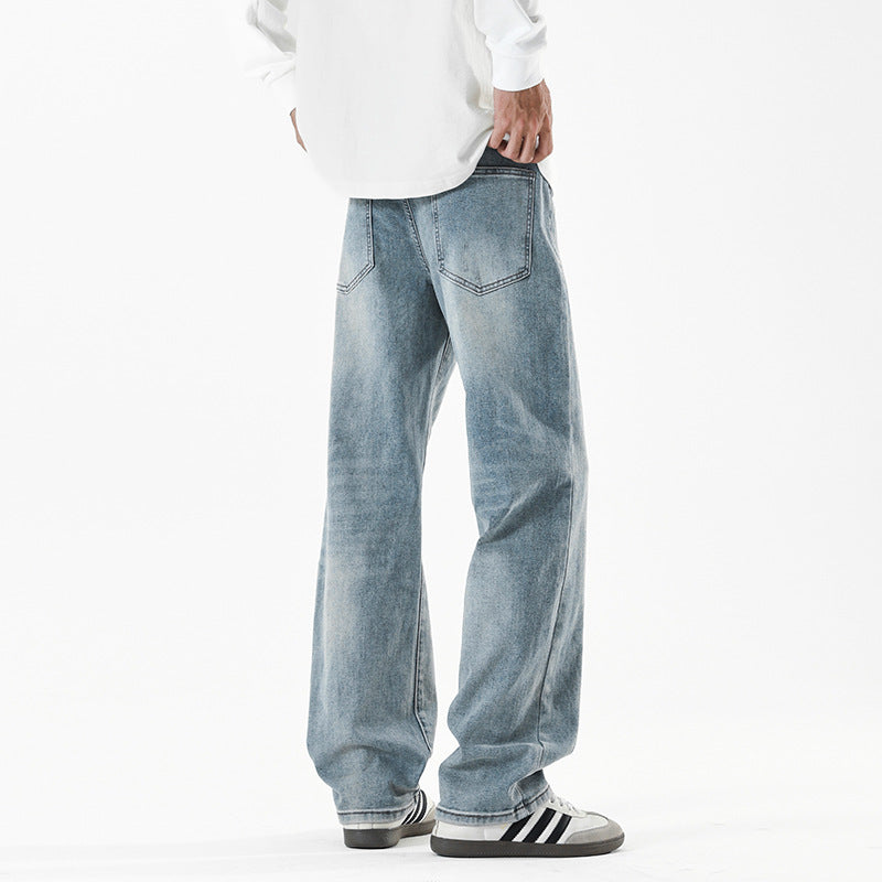 Men's baggy jeans in wide-leg relaxed fit with vintage wash Mune Fashion