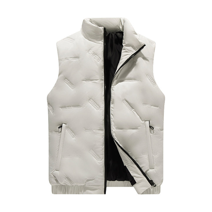 Men's lightweight quilted thermal vest with all-over logo, windproof outer shell and concealed zipper pockets Mune Fashion