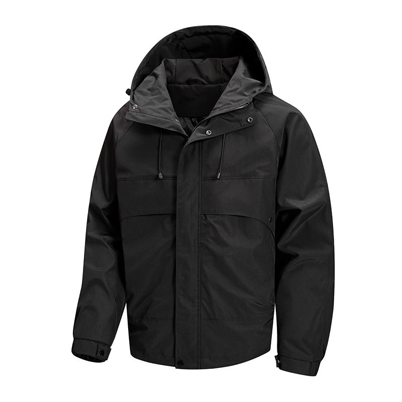Men's urban all-weather hybrid jacket with quilted inner lining, adjustable hood, and concealed zip pockets Mune Fashion