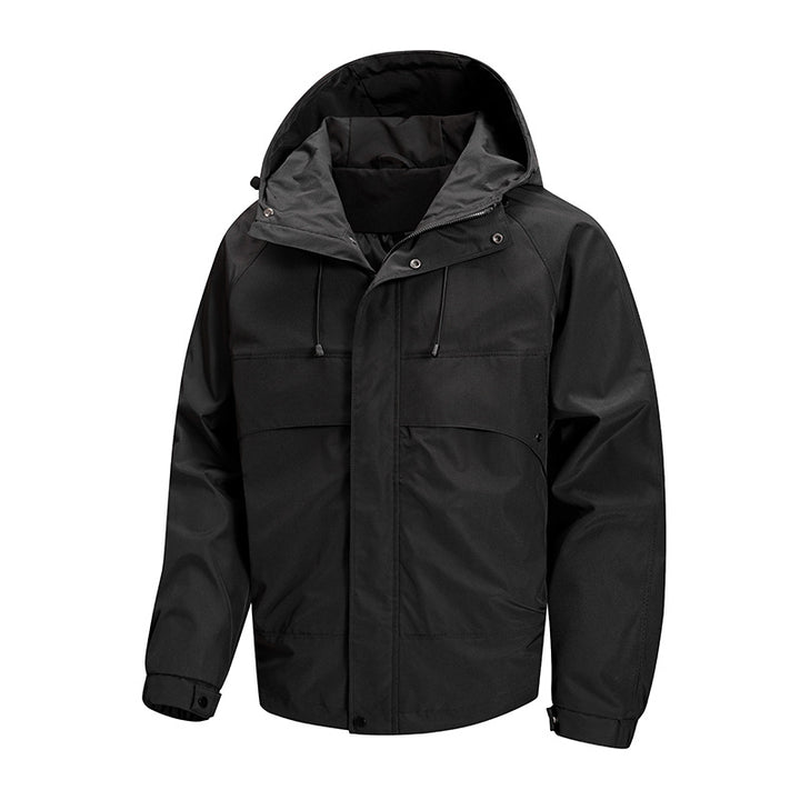 Men's urban all-weather hybrid jacket with quilted inner lining, adjustable hood, and concealed zip pockets Mune Fashion