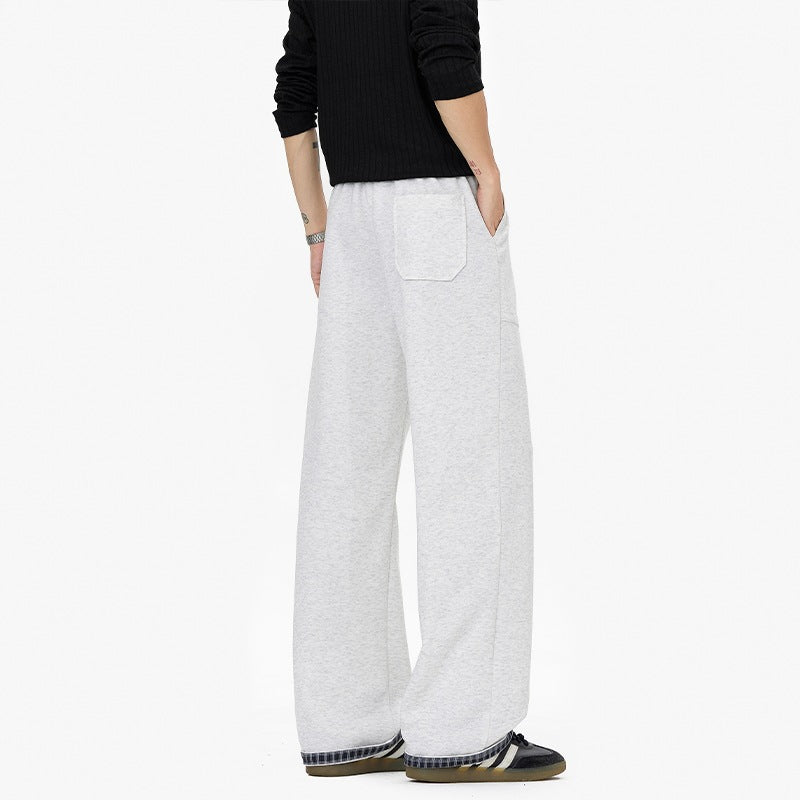 Women Wide Cut Lounge Sweatpants with High Elastic Waistband and Extra Long Cords Mune Fashion