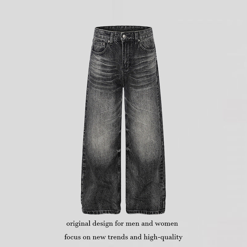 Women high-waisted wide Palazzo jeans with used effect Mune Fashion