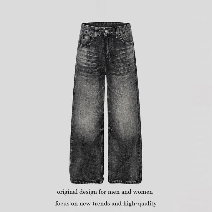 Women high-waisted wide Palazzo jeans with used effect Mune Fashion