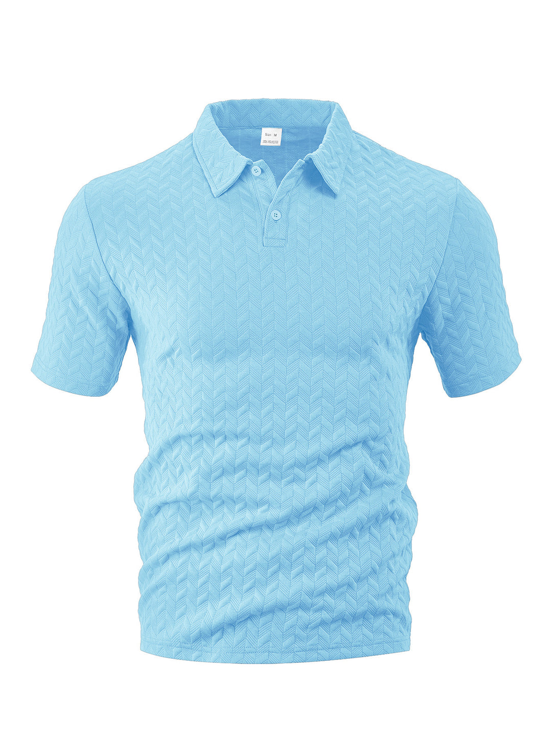 Men's short-sleeved polo shirt with embossed zigzag texture and classic shirt collar Mune Fashion