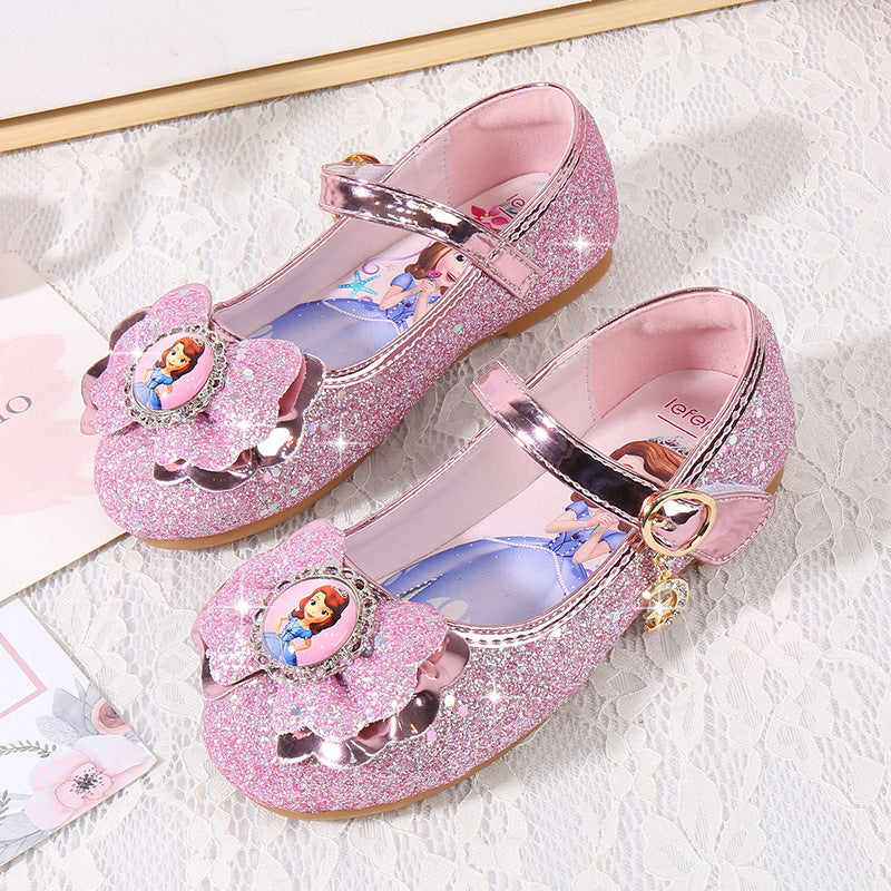 Girls' ballerinas with glitter and bow appliqué Mune Fashion