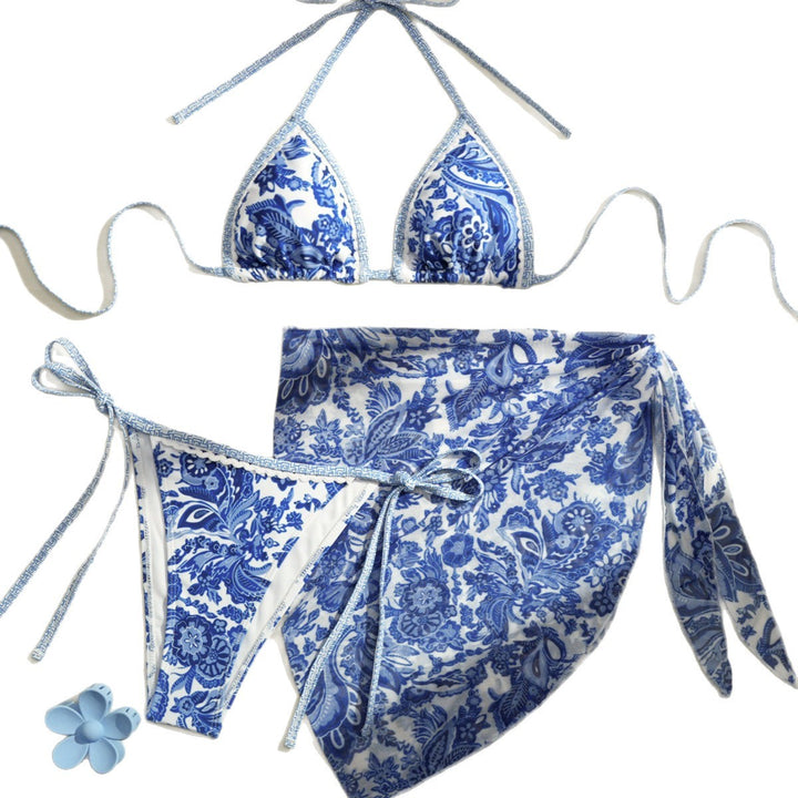 Women Triangle Bikini with Floral Design Mune Fashion