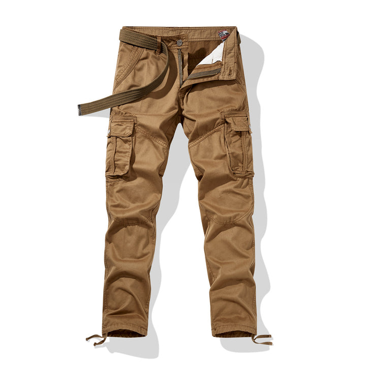 Men's cargo work pants with reinforced knees, multi-pockets and drawstring waistband Mune Fashion