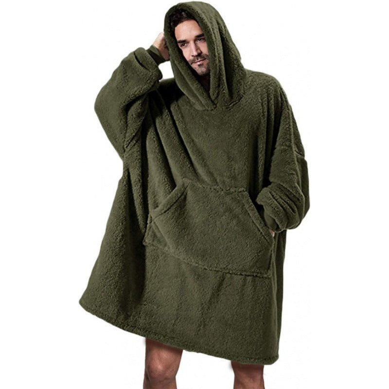 Women's Oversized Fleece Hoodie with Kangaroo Pocket and Hood Mune