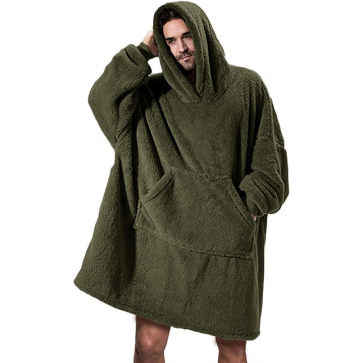 Women's Oversized Fleece Hoodie with Kangaroo Pocket and Hood Mune