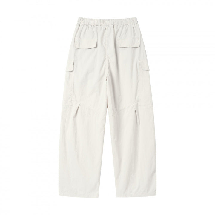 Unisex Wide Cargo Pants with Elastic Waistband, Drawstring and Patch Flap Pockets Mune Fashion