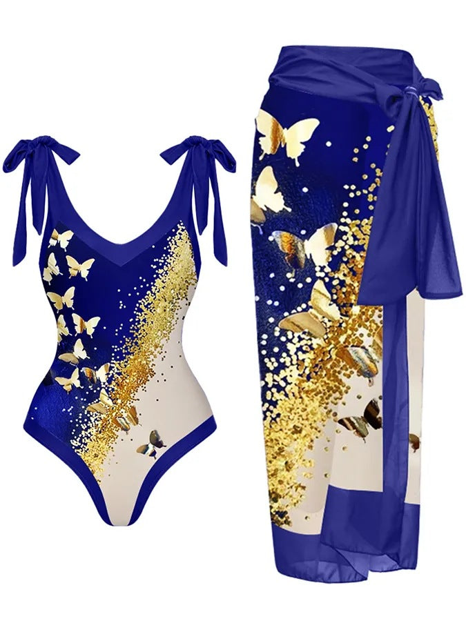 Women's Swimwear Set with Stylish Wrap Skirt Mune Fashion