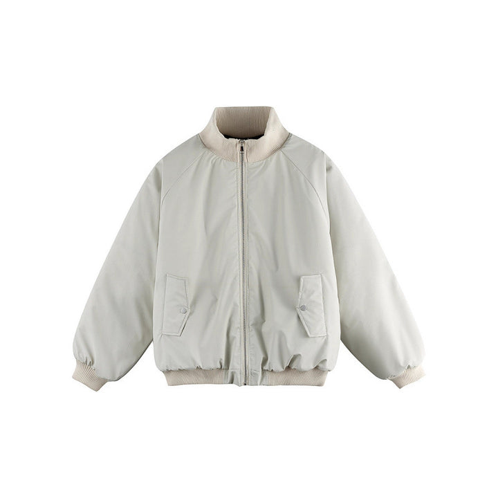 Unisex Boxy Transition Bomber Jacket with Stand Collar and Flap Pockets Mune Fashion